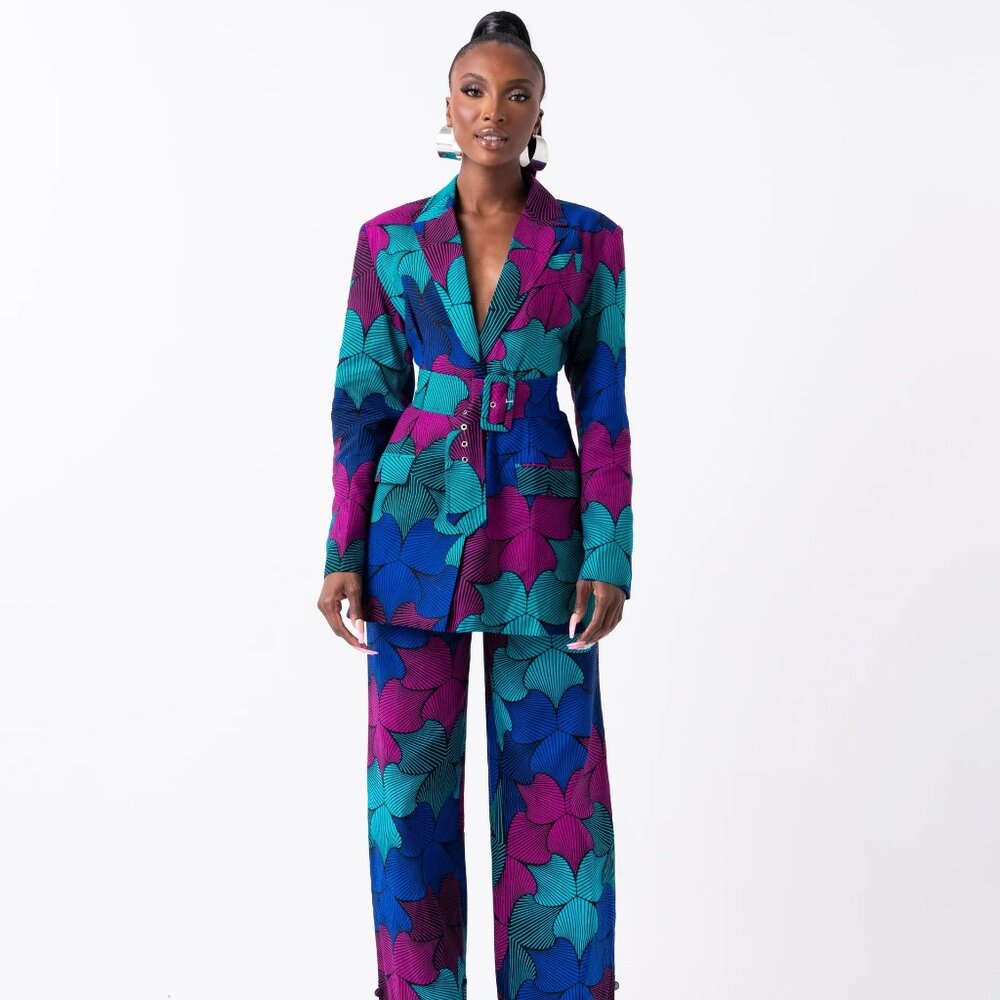 ZURI African Print High Waist Trousers